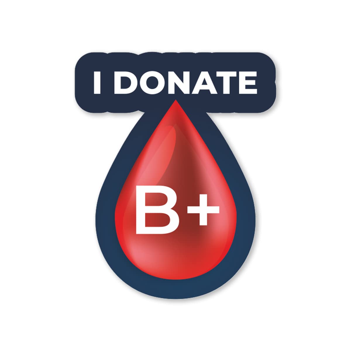 Stickerland India I Donate 3x3.5 CM (Pack of 2) (B-Positive)