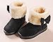 DADAWEN Baby's Girl's Toddler Fashion Cute Bowknot Fur Lining Princess Warm Snow Boots Black US Size 7 M Toddler