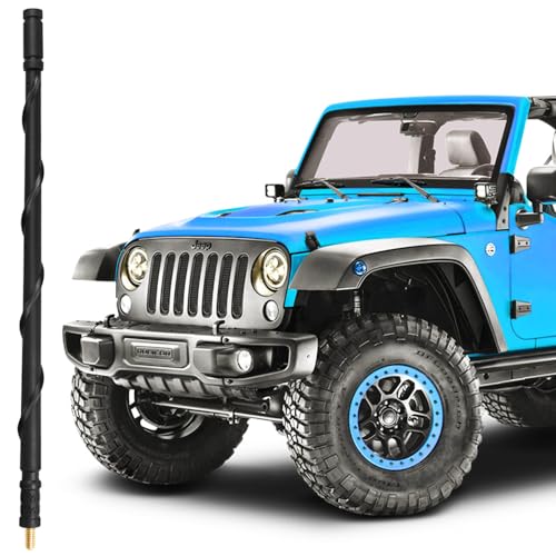 Image of BASIKER Antenna Fit for Jeep Wrangler Gladiator JK JT JL Rubicon Sahara | 2007-2025 2026, Unlimited 4xe Willys Mojave, Truck Accessories, Car Radio Antenna Factory Replacement, Unique Design, 13 Inch