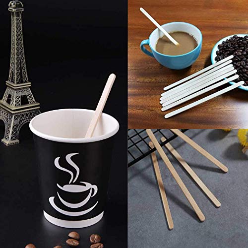 Image of [Pack of 250, 14cm] Coffee Stirrer Sticks | Disposable Wooden Stir Sticks | Ideal for Hot and Cold Beverages