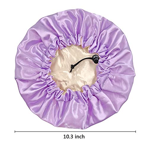 3 Pieces Kids Satin Bonnet Night Sleep Caps, Adjustable Sleeping Hat Soft Silk Flower Night Hats For Natural Hair Teens Toddler Child Baby Reversible Double #TOP2