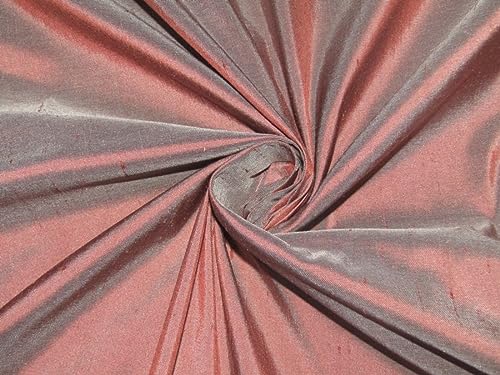Pure soie Dupioni couleur rouille de largeur 137,2 cm au mètre