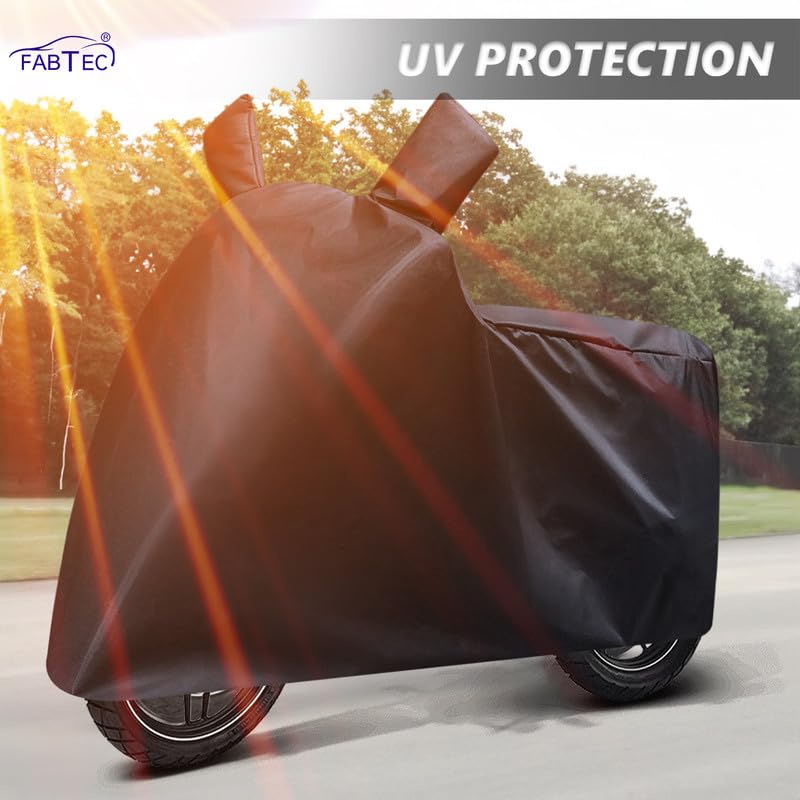 Image of FABTEC Waterproof Scooty Body Cover Compatible with Hero Pleasure Plus, A1 (Black)