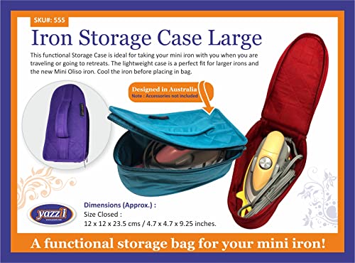 Image of Yazzii Iron Storage Case - Iron Protective Cover - Travel Iron Holder with Handle & Zipper Closure - Iron Carrying Storage Bag - Dustproof & Easy to Carry Purple