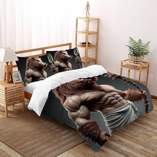 Housse de couette sanglier microfibre infroissable pour lit double