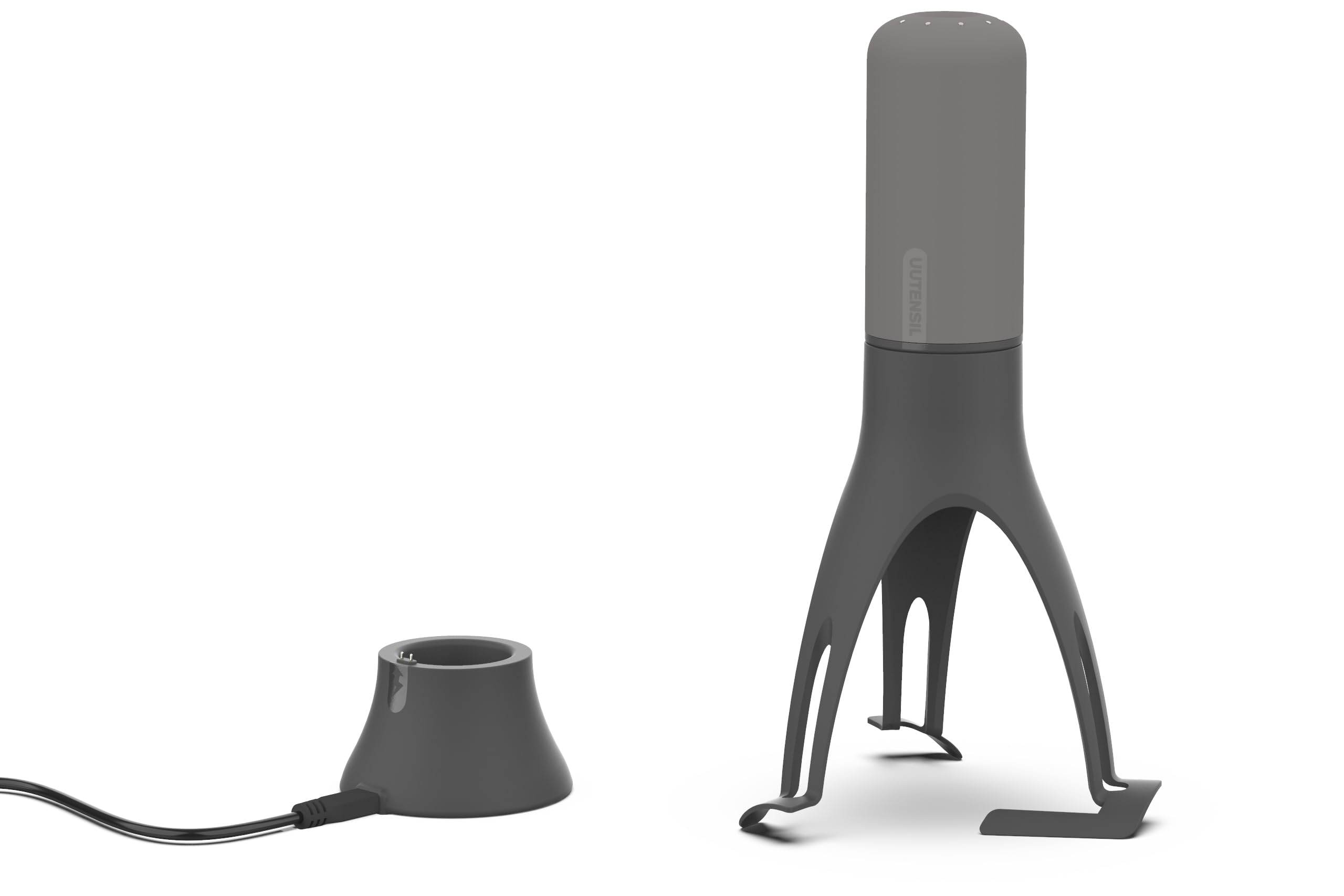 Uutensil Stirr Plus – Agitateur automatique unique avec minuterie – Support USB rechargeable – Gris