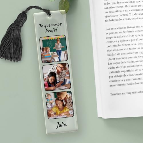 Transparent Gift Marcapáginas Personalizado con Fotos y Texto.