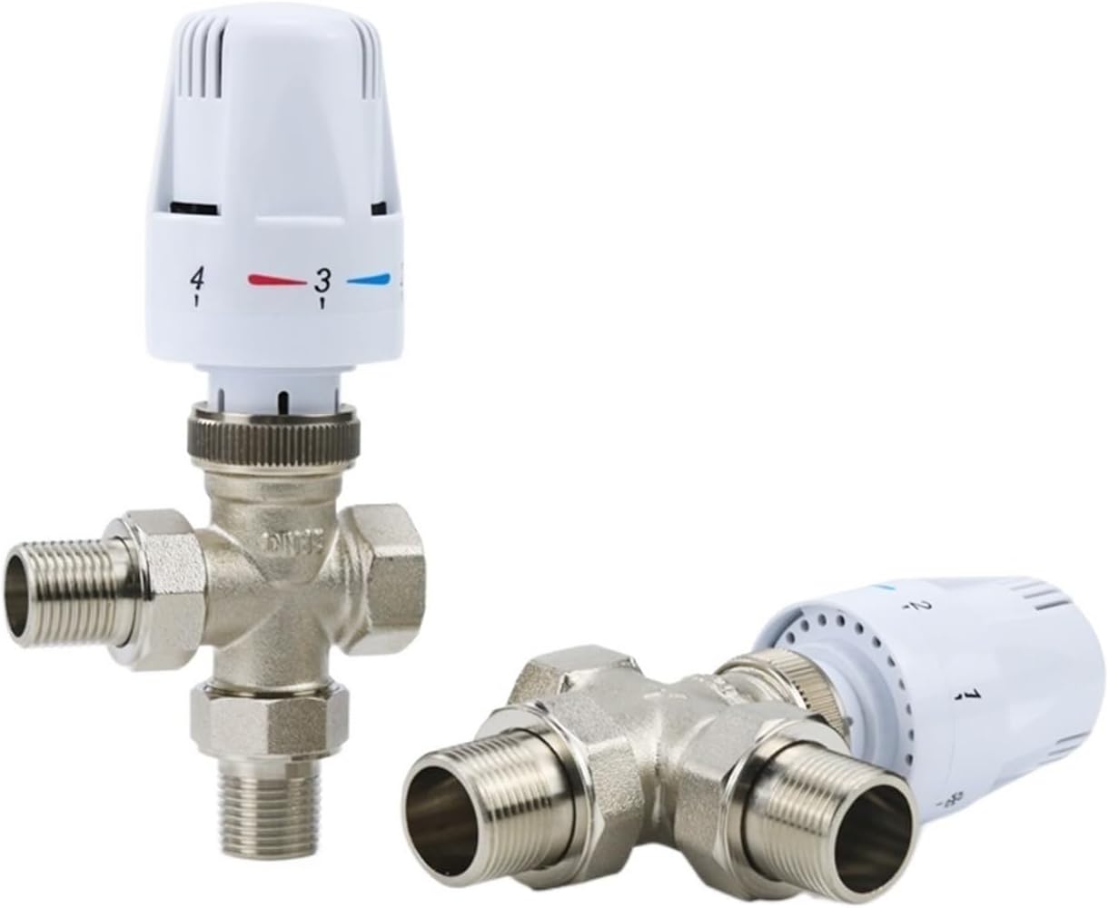 Brass Three Way Thermostatic Radiator Valve DN15 DN20 DN25 Automatic Temperature Control Valve Underfloor Heating(1")
