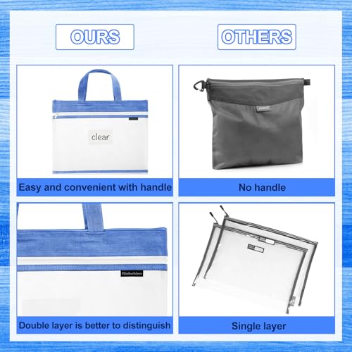 Bolsas para libros con cremallera y malla para proteger documentos A4 7