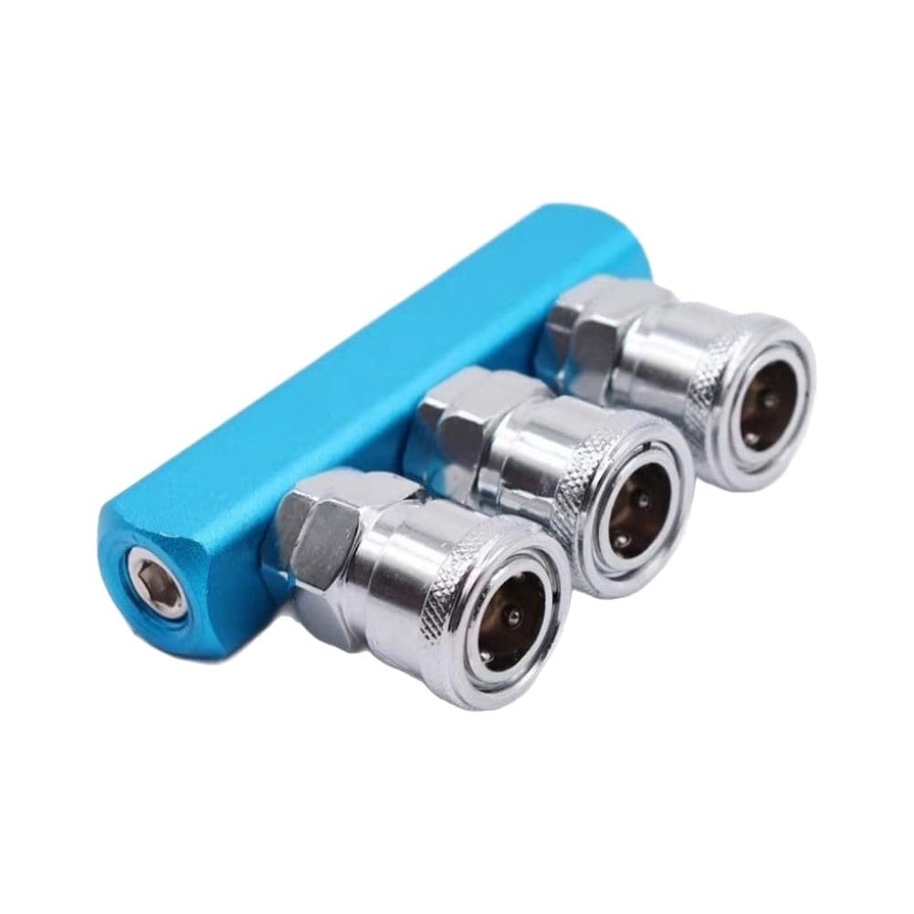 FABULETTA Distributore d'aria a 3 vie a 4 porte in alluminio con attacco rapido e connettore NPT da 1/4"