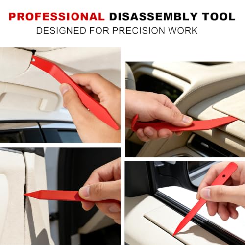 Image of 16Pcs Car Trim Removal Tool Set, Fastener Removal Tool with Stem Caps, Red