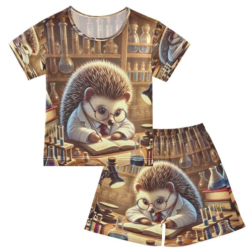 Hedgehog Pajama Set Short Sleeve Nightwear Soft Clothes Set Summer Pajamas Cotton 5Y