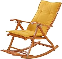 Vista 1 de CARTBAE Cojín antideslizante para silla mecedora de algodón y lino, almohadillas integradas para silla mecedora con lazos