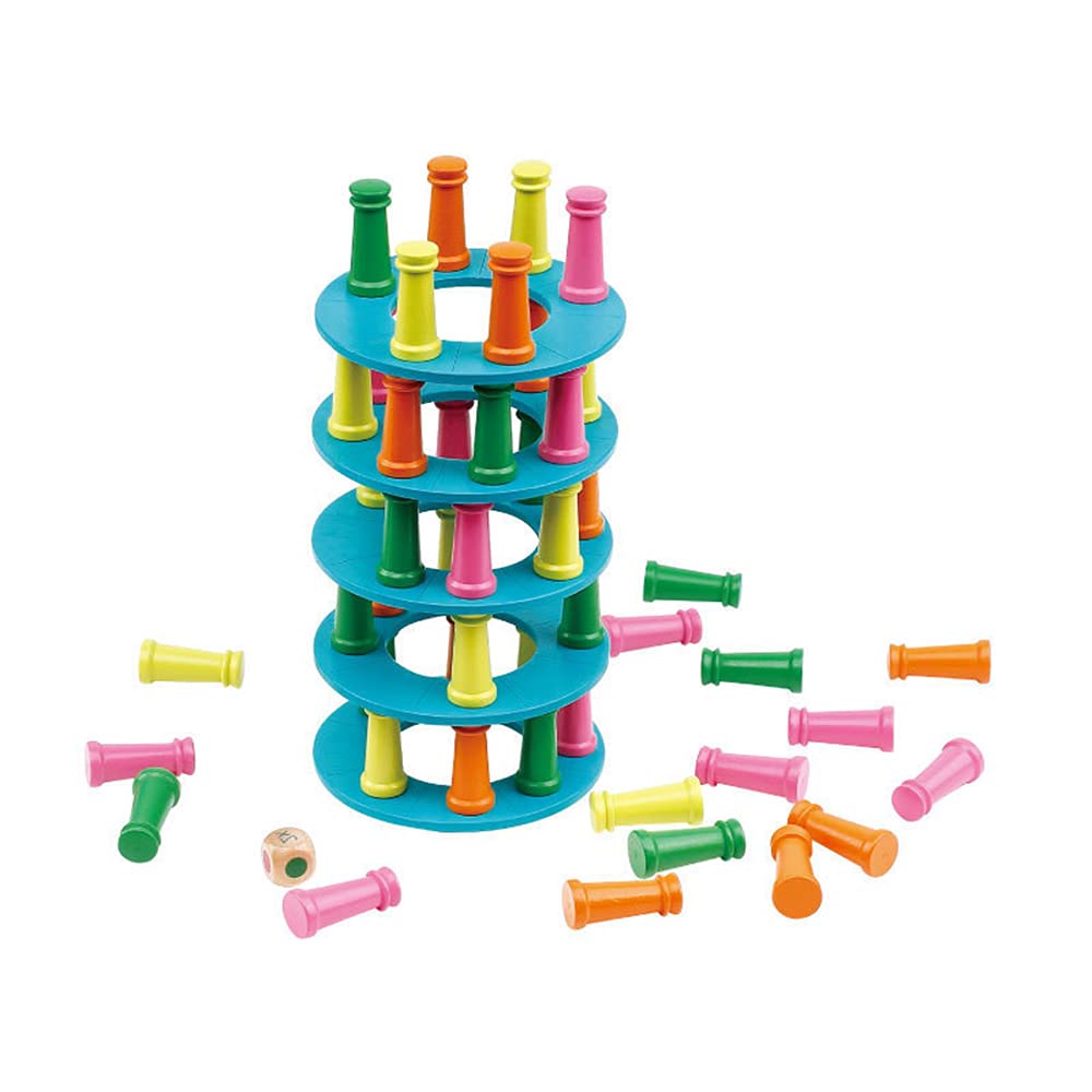 Buy Wooden Tower Stacking Game, Fine Motor Skill Building Blocks with