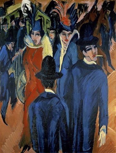 Posterik Vintage Art Mural Clásico Impresión Cuadros Stream Bathing Women por Ernst Ludwig Kirchner Impresión Pintura óleo para la decoración del salón 60x90cm