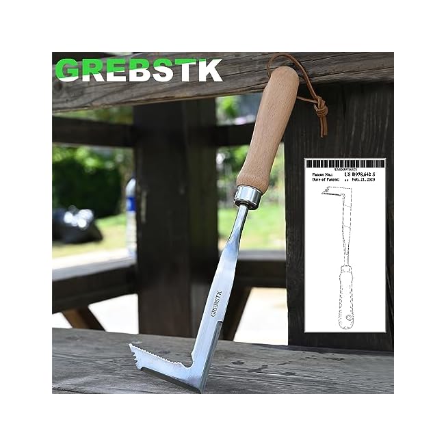 GREBSTK Crack Weeder Crevice Weeding Tool Stainless Steel Manual Weeder Beech Handle Gardening Tool