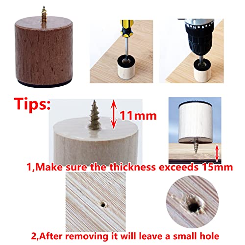 Patas para tabla de cortar, madera nogal, antideslizantes miniatura 4