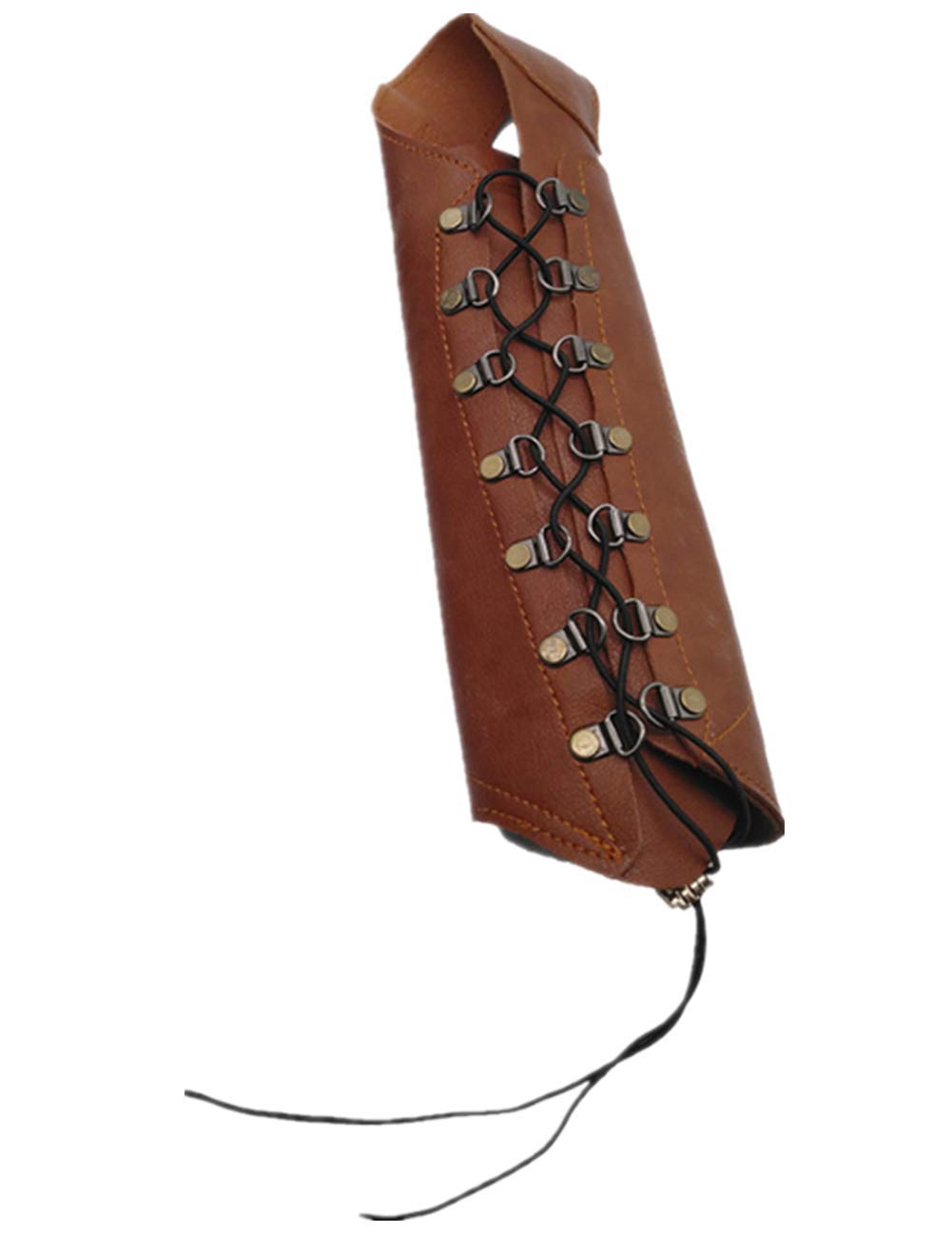 GEGEXIAOWU Medieval Retro PU Leather Archery Arm Guard Hand Protector Brace Longbow Hunting Shooting Protective Equipment for Shooting and Archery