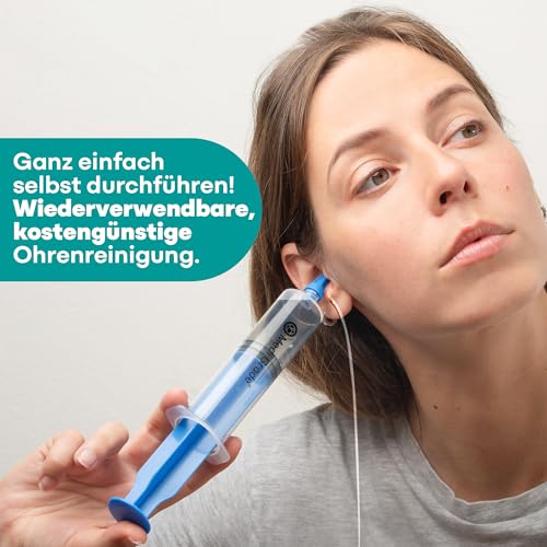 Ohrenschmalz Entferner Set – Ohrenreiniger für Zuhause von Medi Grade mit 3 x Sanften Quad-Stream – Ohrreiniger für Erwachsene – 60 ml Ohrenspritze, Spitzen - Ohrreiniger