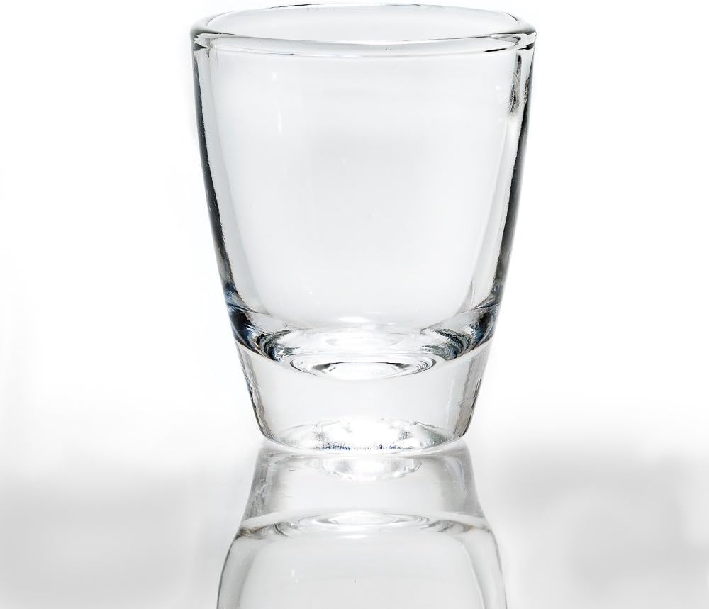 1 oz Vodka Shot Glass Set of 6 - Heavy Bottom Base, Crystal-Clear - Elegant and Durable - Perfect for Tequila, Vodka, Whiskey, Rum, or Other Liquors/Spirits (6)