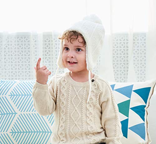 Home Prefer Toddler Girls Winter Hat with Earflaps Warm Thermal Kids Knitted Hat4