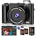 Digitalkamera 4K 64MP mit Dual Kamera, Autofokus, 16X Digitalzoom, Kompakte Kamera Fotokamera mit 3" IPS-Bildschirm, Webcam-Funktion, 2 Akkus, 32GB Speicherkarte für Jugendliche und Anfänger