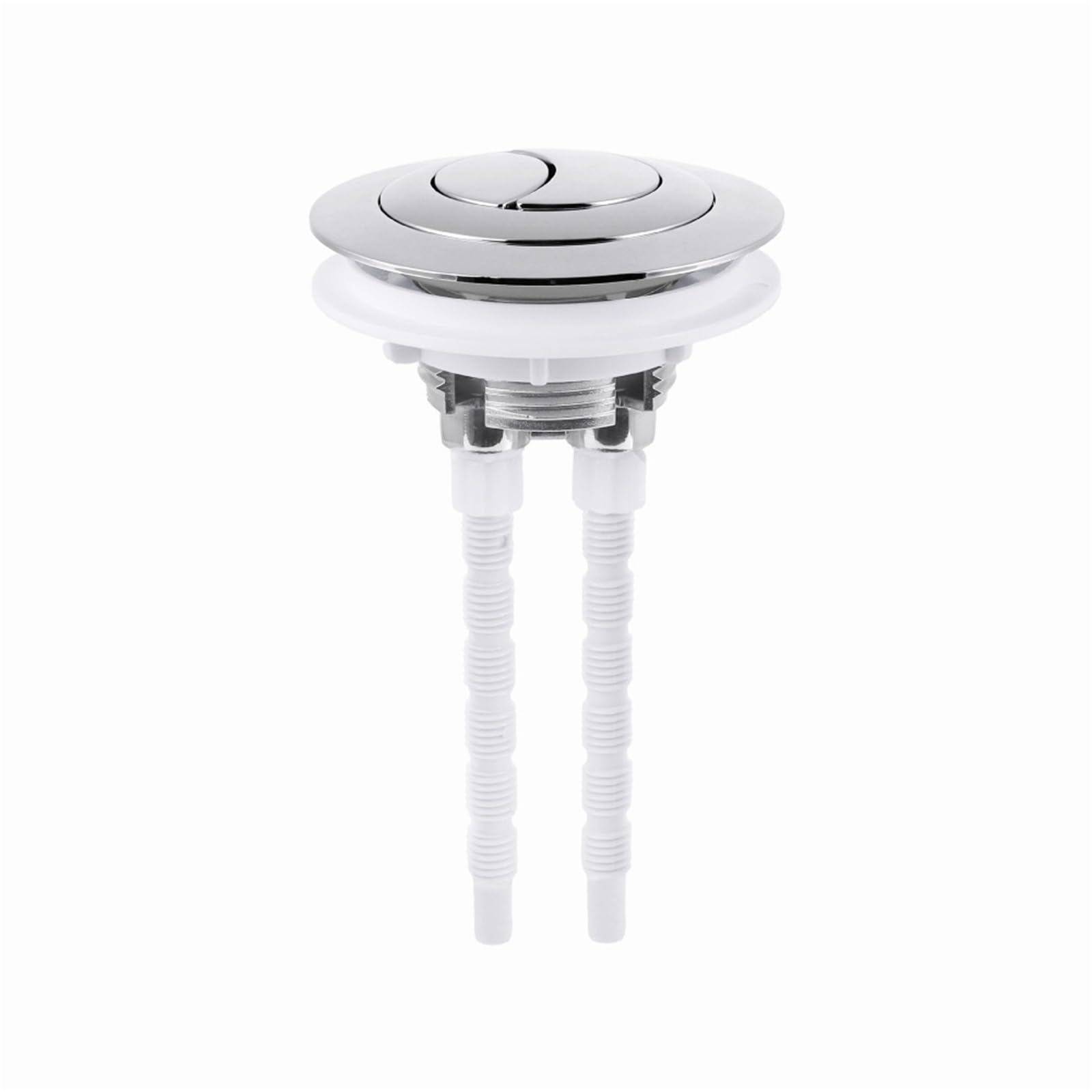 Toilet Push Button Flush Replacement, Toilet Flusher Replacement 2 pcs Dual Flush Cistern Button for 38/48/58mm Tank Multicolor(Silver)