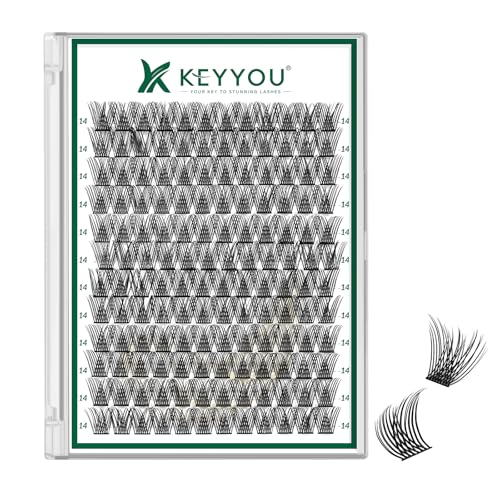 Image of KEYYOU Lash Clusters Air Touch Soft Natural D Curl 14mm Individual Lashes