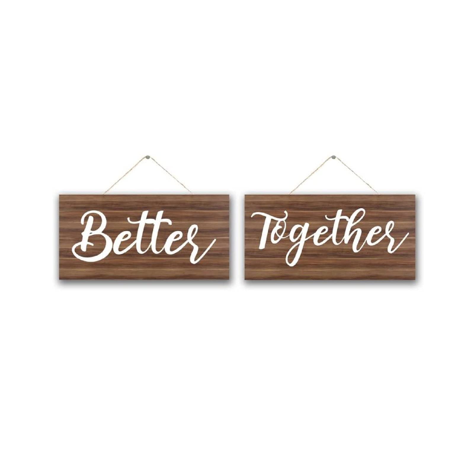Wood Plaque Better Together Chair Sign Better Together Sign Mrs and Mrs Signs Wedding Chair Signs Bride and Groom Signs Wedding Chair Decor 12" x 6
