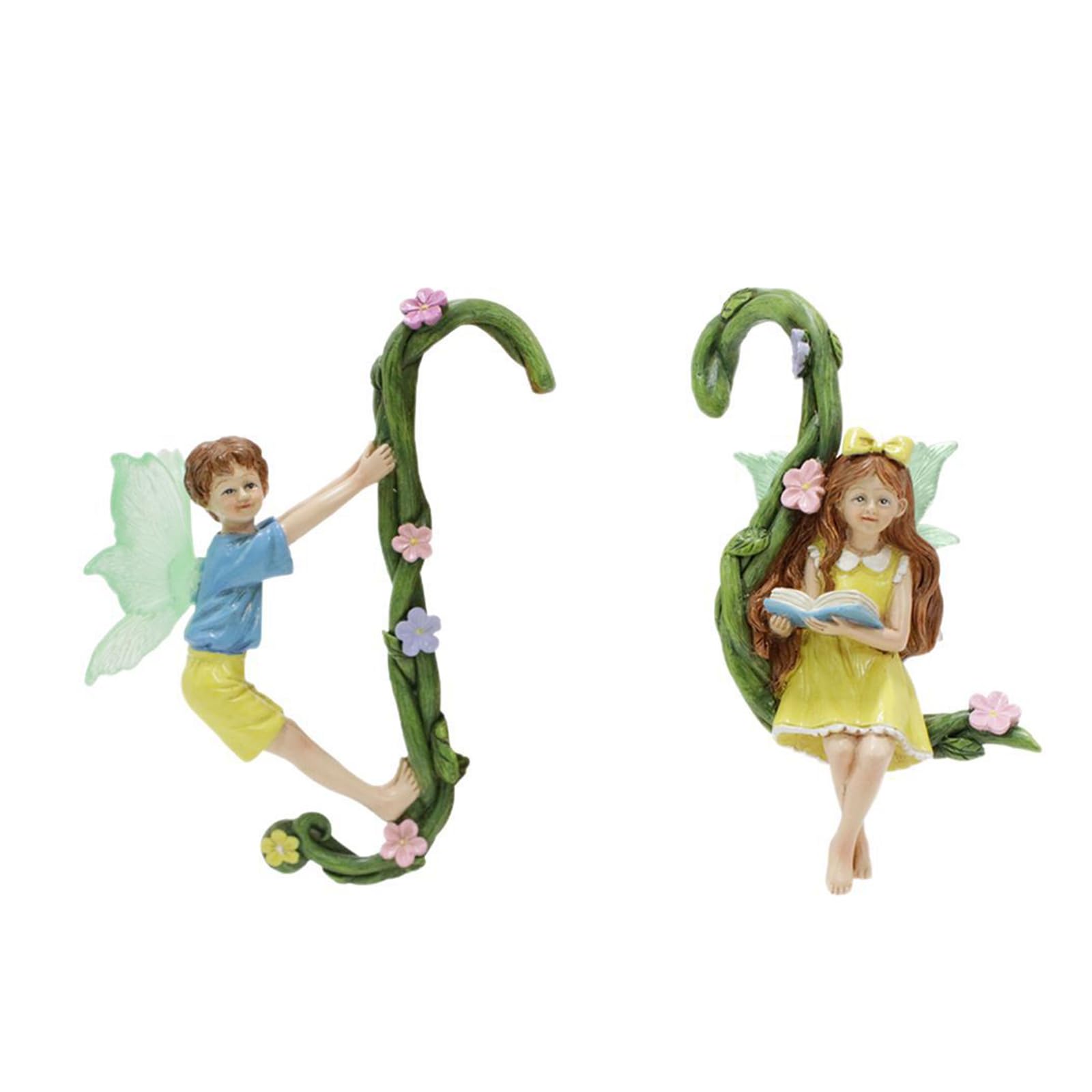ordinarYone Pack Of 2 Hanging Vine Figurines For Home Decors And Garden Art Resin Model Sculpture Ornament