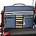 Wheelchair Storage Bag, Double-Sided Armrest Pouch with Cup Holder and Reflective Strip, for Wheelchairs and Walkers (Blue)