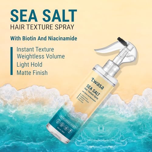 Image of Twasa Sea Salt Hair Texture Spray 100ml with Biotin & Niacinamide | Hair Styling Spray For Instant Texture, Light Hold & Matte Finish | Hair Volumizing & Texturizing Spray for Men & Women