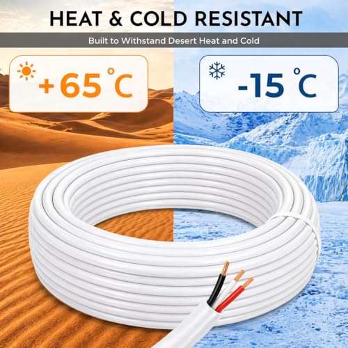 Image of Bunde 2 Core 1.5 Sq mm Copper Wire Flexible Cable | 1.5mm Twin Wire for Home Wiring, Extension Board, Electrical Appliances | FR PVC Insulated Electric Wire | Heavy Duty Copper Cable (10 METER)