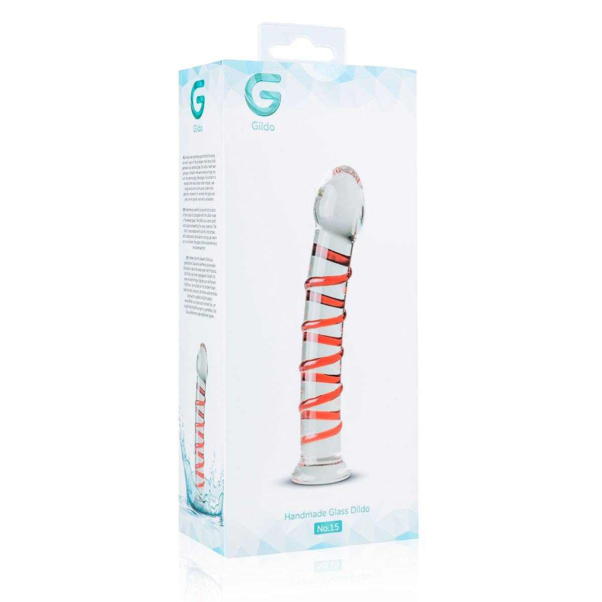 Gildo No. 15 Dildo di Vetro - Giocattoli Erotici - Replica del Pene- Plug Anale con Lunghezza 17.50 cm, Ø 2.80-3.50 cm