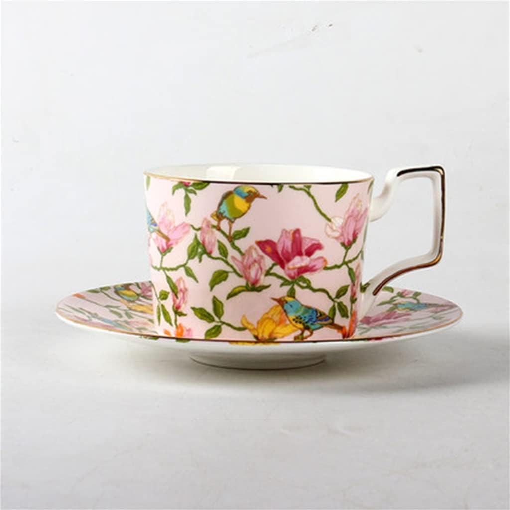 Fashion Ceramic Coffee Cup set European Large Capacity Elegant Red Quality Bone China TeaCup Disc(black-JoJo's Bizarre Adventure1)