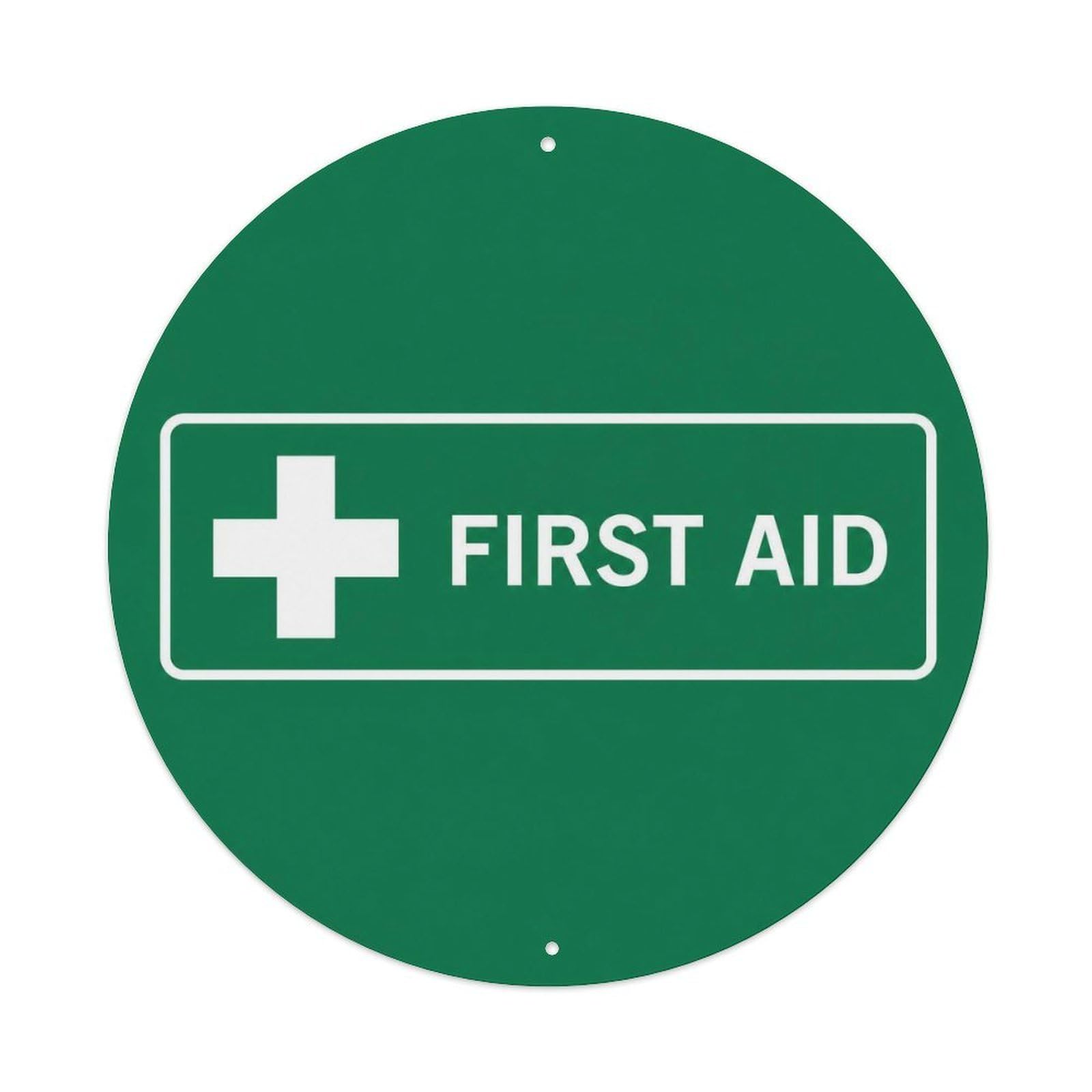 Olyhtr 8X8inch Classic Style Typography Traditional Public Safety First Aid British Metal Tin Sign