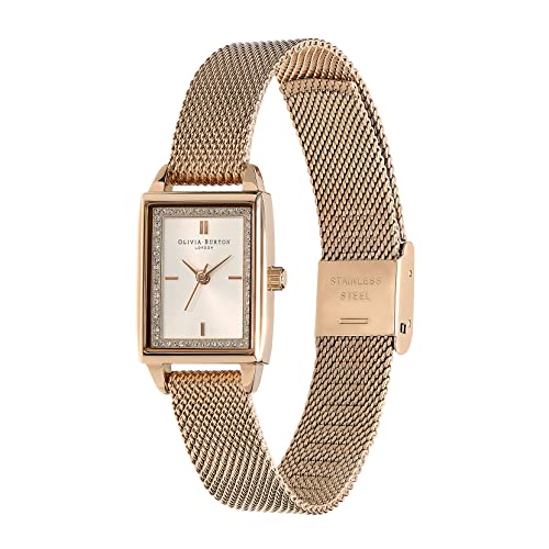 Image of Olivia Burton Rectangular Women's Watch - 25.5mm, 3H Quartz Movement, Stainless Steel, Water Resistant 30M (3ATM)