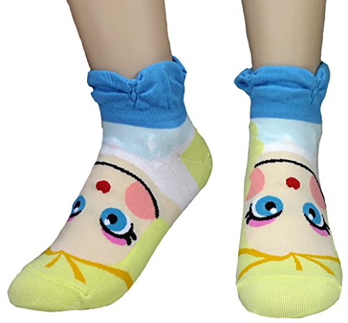 Jjmax Girls Princess Series Character Socks: Elsa, Anna, Ariel, Snow White, Jasmine (7 To 9 Years Old, 5 Princess Set) #TOP4