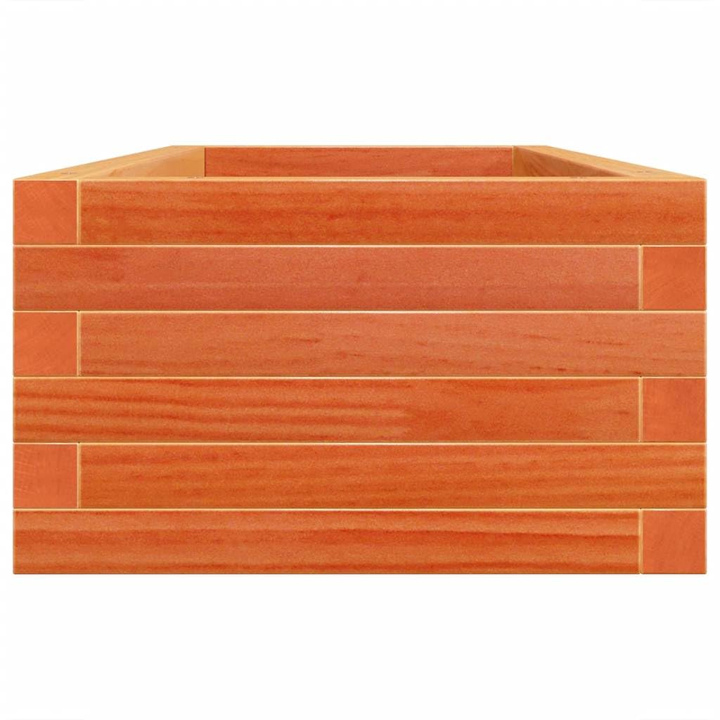 Macetero marrón cera de madera maciza de pino 110 x 40 x 23 cm con suelo abierto para drenaje, ideal como maceta, maceta, bancal elevado para jardín, balcón, terraza, uso en interiores y
