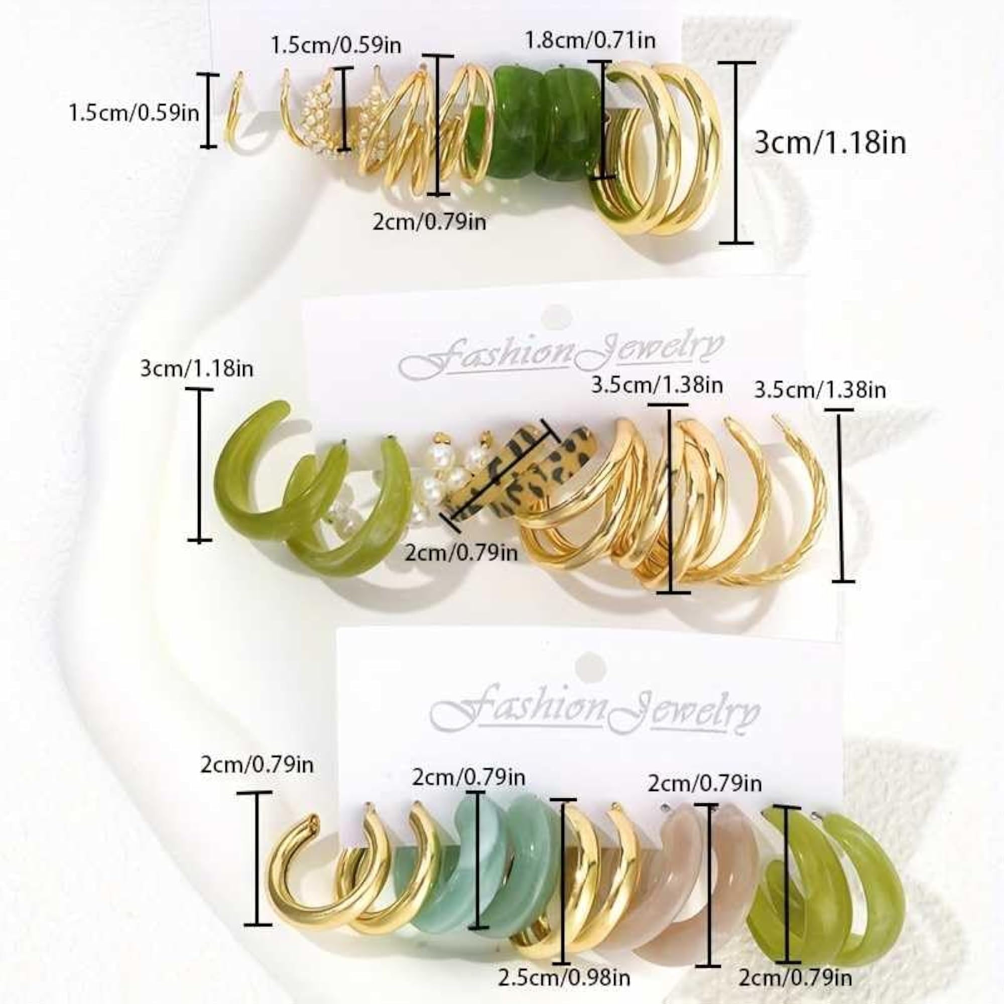 30-Piece C-Shaped Hoop Earrings Set