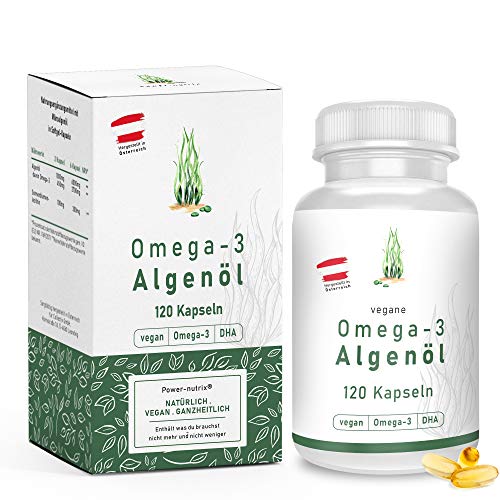 Omega-3 Algenöl Softgel Kapseln [ 1000mg ] - 120 vegane Kapseln | pflanzlich DHA essentielle Fettsäuren - Algen Mikroalgen-Öl hergestellt in ÖSTERREICH Cover