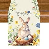 🐣【Qualità premium e durata】Questi runner da tavola pasquali in lino 100% di alta qualità sono resistenti e resistenti all'usura. Sono antistrappo, durevoli, colorati e facili da pulire. La tecnologia di stampa digitale 4K garantisce colori vivaci e dettagli nitidi, conferendo a ogni pezzo un fascino tutto suo.
