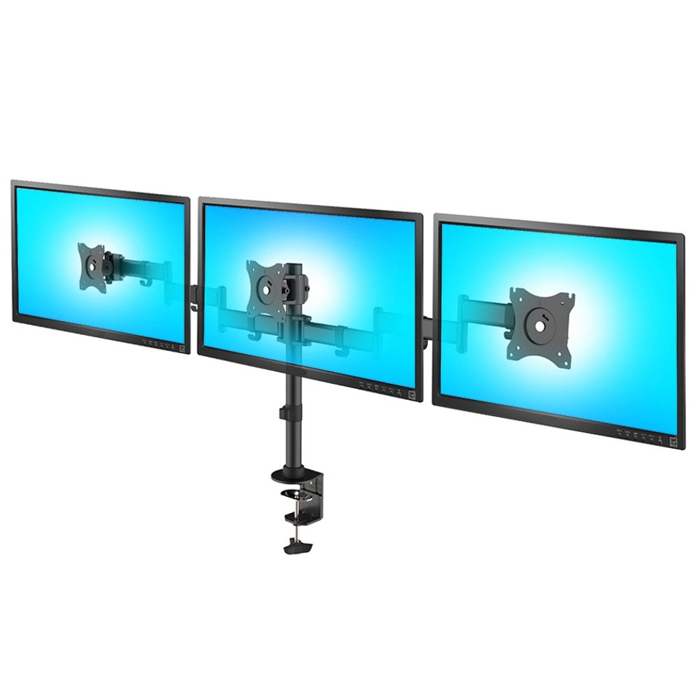 Maclean MC-691 Support de Bureau pour 3 écrans LCD 13"-27" 3x8kg VESA 75x75 100x100 (MC-691)