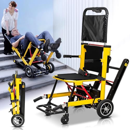 Bueuwe Elektrischer Rollstuhl für ältere Menschen zum Treppensteigen, Tragbarer Leichter Treppenlift, Elektrischer Rollstuhl-Treppenlift, Patienten-Transporthilfe für Behinderte mit Motoren Bueuwe Elektrischer Rollstuhl für ältere Menschen zum Treppensteigen, Tragbarer Leichter Treppenlift, Elektrischer Rollstuhl-Treppenlift, Patienten-Transporthilfe für Behinderte mit Motoren