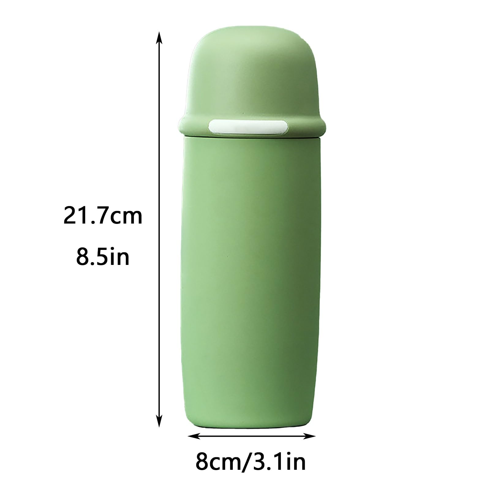460ml, Taza Termo Cafe, Vaso Termo Cafe para Llevar, Diseño con Asa Oculta, Material de Acero Inoxidable, Ideal para La Escuela, Deportes, Viajes y Acampadas(Green)