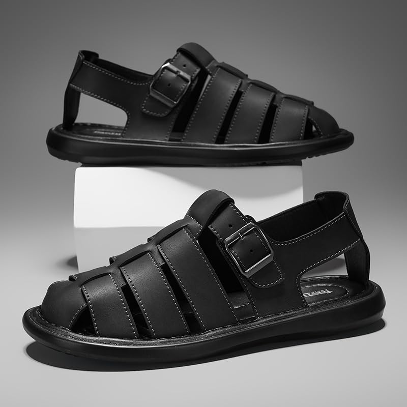 Image of Men's Outdoor Hiking Sandals Closed Toe Water Sandals Casual Lightweight Summer Beach