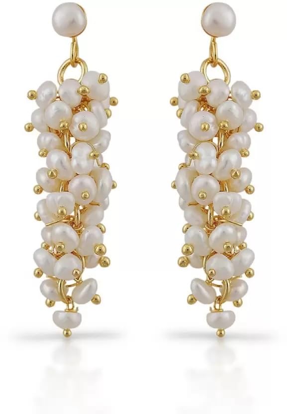 NANDANA COLLECTIONS Latest White Grape Pearl Earrings for Women Birthday Gift for Girls & Women Anniversary Gift for Wife | Lovely Gift (B0CMJZNXTC) Amazon Price History, Amazon Price Tracker