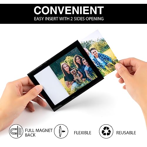 Sttmgn Magnetic Picture Frames With Black Border(3.5"X5",10 Pack),Magnet Photo Frame Pockets/Holder,Decorations For Home/Office/School/Classroom/Party thumb #2