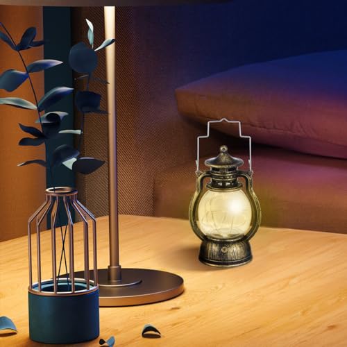 Totority Vintage Handheld Lantern, Retro Style Battery Operated Decorative Lamp, Portable Warm Glow for Home, Bar & Garden Ambiance, Perfect for Party Lovers & Cozy Indoor Outdoor Lighting by Totority - Used condition - Image 5