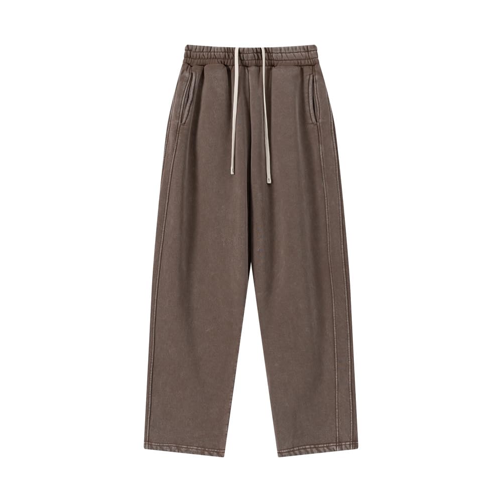 Pantaloni della tuta casual in pile per gli uomini pantaloni vintage lavati con acido vestiti con coulisse pantaloni larghi atletici